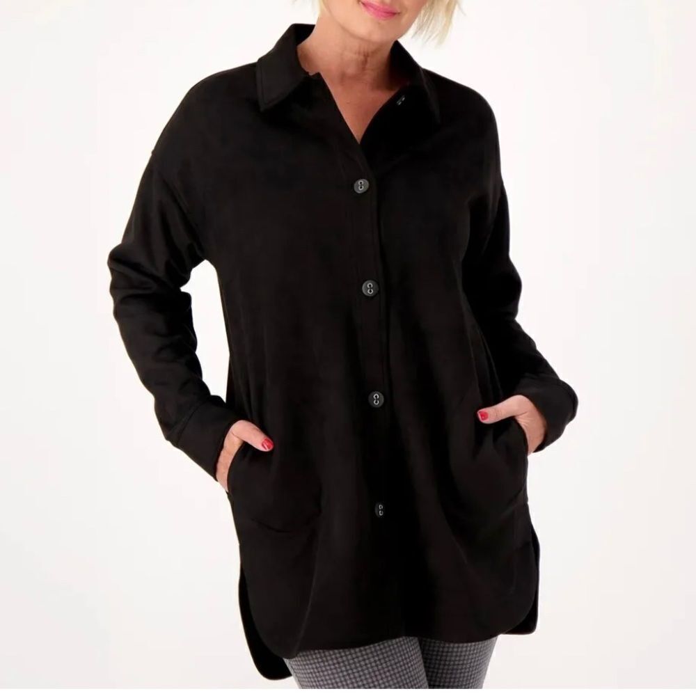 Attitudes by Renee Faux Suede Shirt